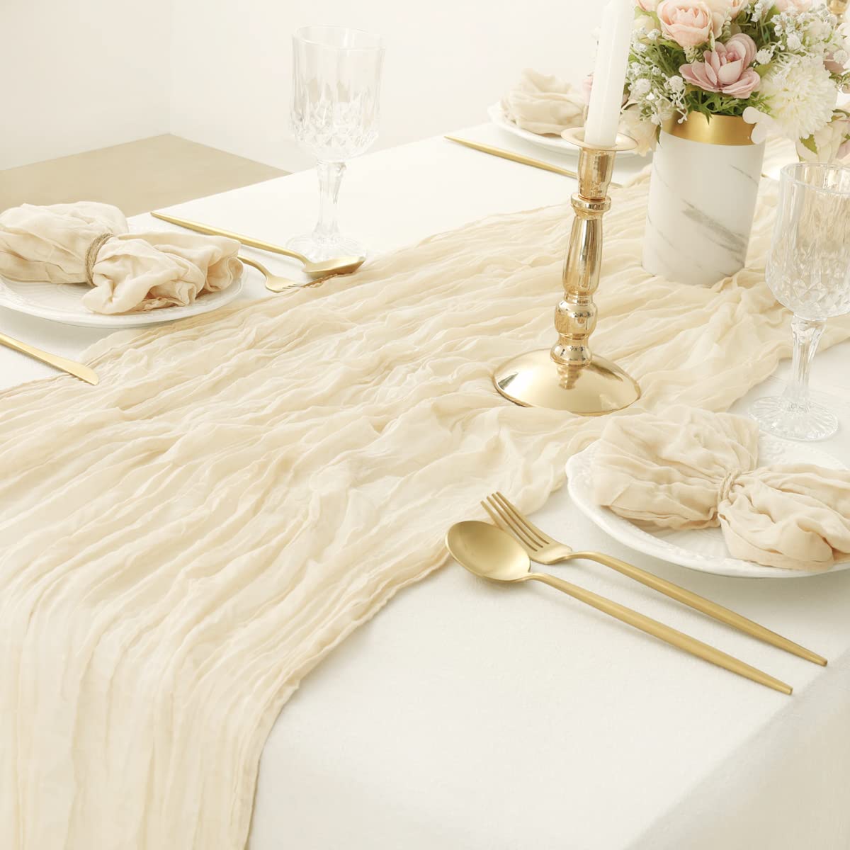 Serviettes en Tissu Fromage 21 "x 21" Lot de 24 Serviettes de Table en Coton Serviettes de Table en Lin pour fête de Mariage Douche 24 Beige