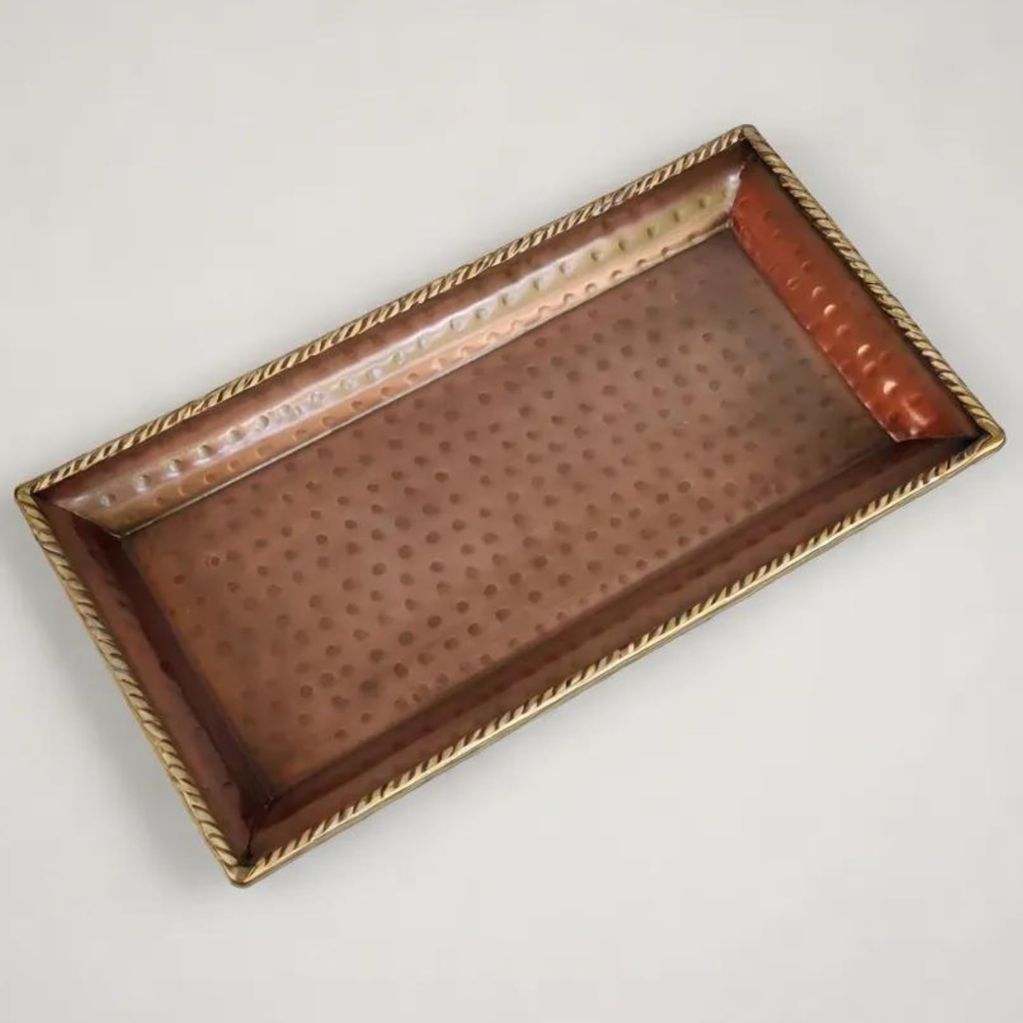 Amazon.com | Colleta Home Hammered Copper Tray – Set of 2, Serving ...