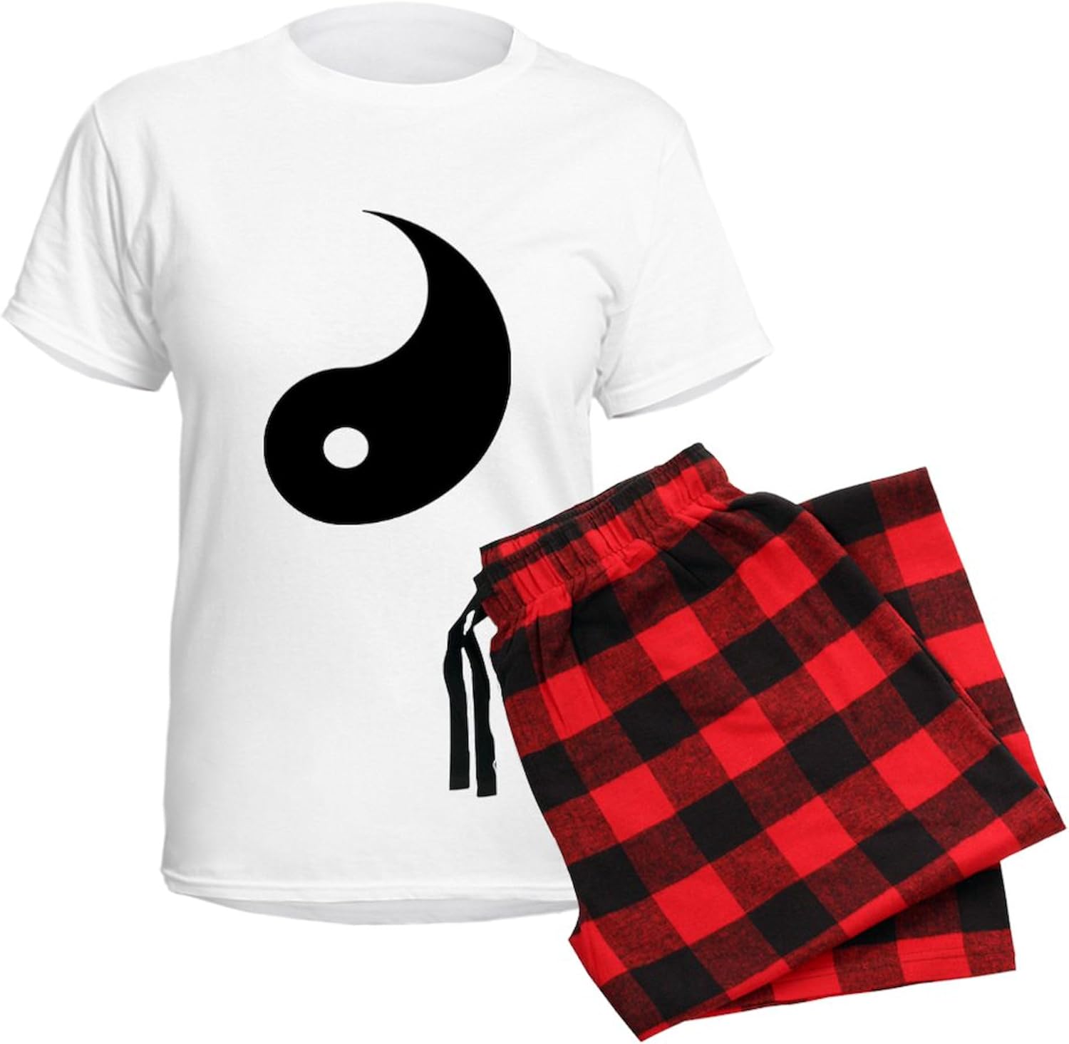 CafePress Yin One of A Pair Women's Light Pajamas Women's Novelty Cotton Pajama Set, Comfortable PJ Sleepwear