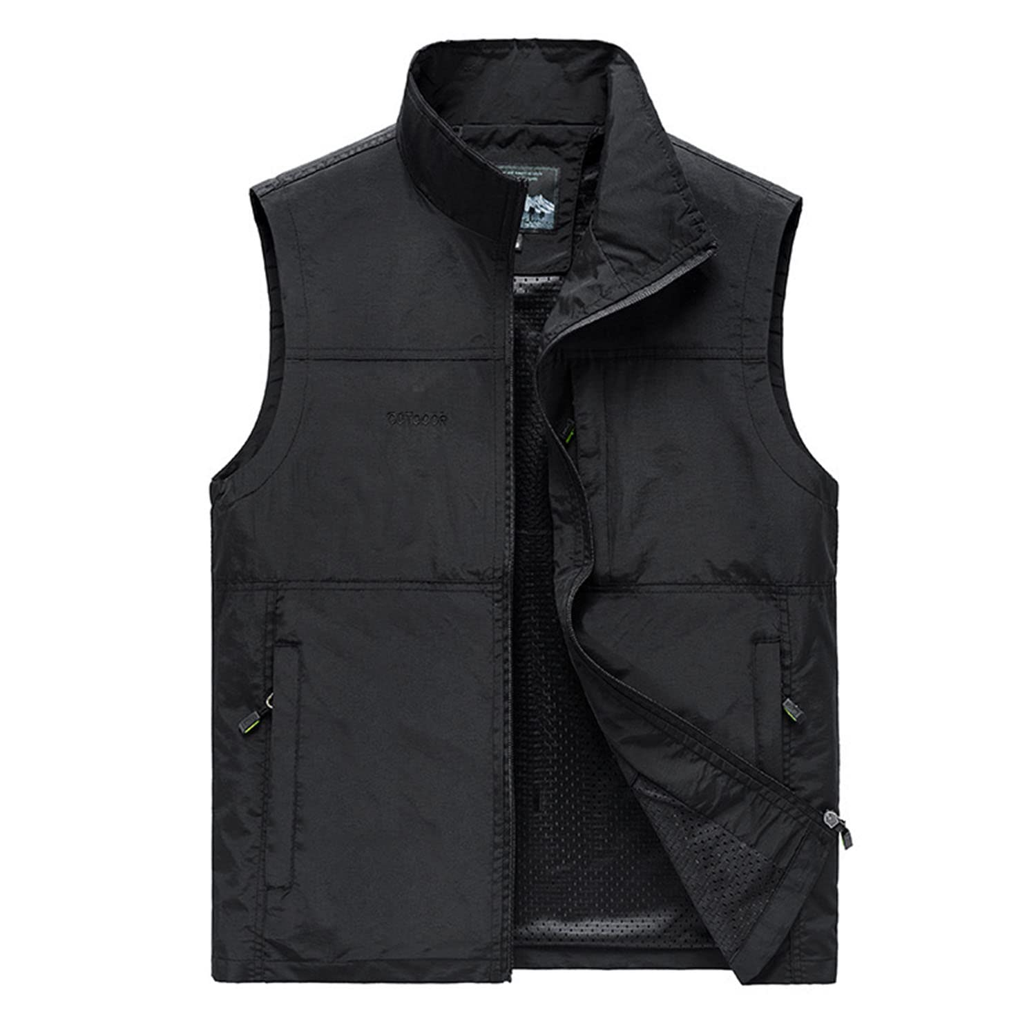 Chaleco para Hombre Chaqueta Sin Mangas con Multibolsillos Chaleco De Pesca Casual para Exteriores Chaleco De Viaje Transpirable Chaleco De Fotografía Multifuncional