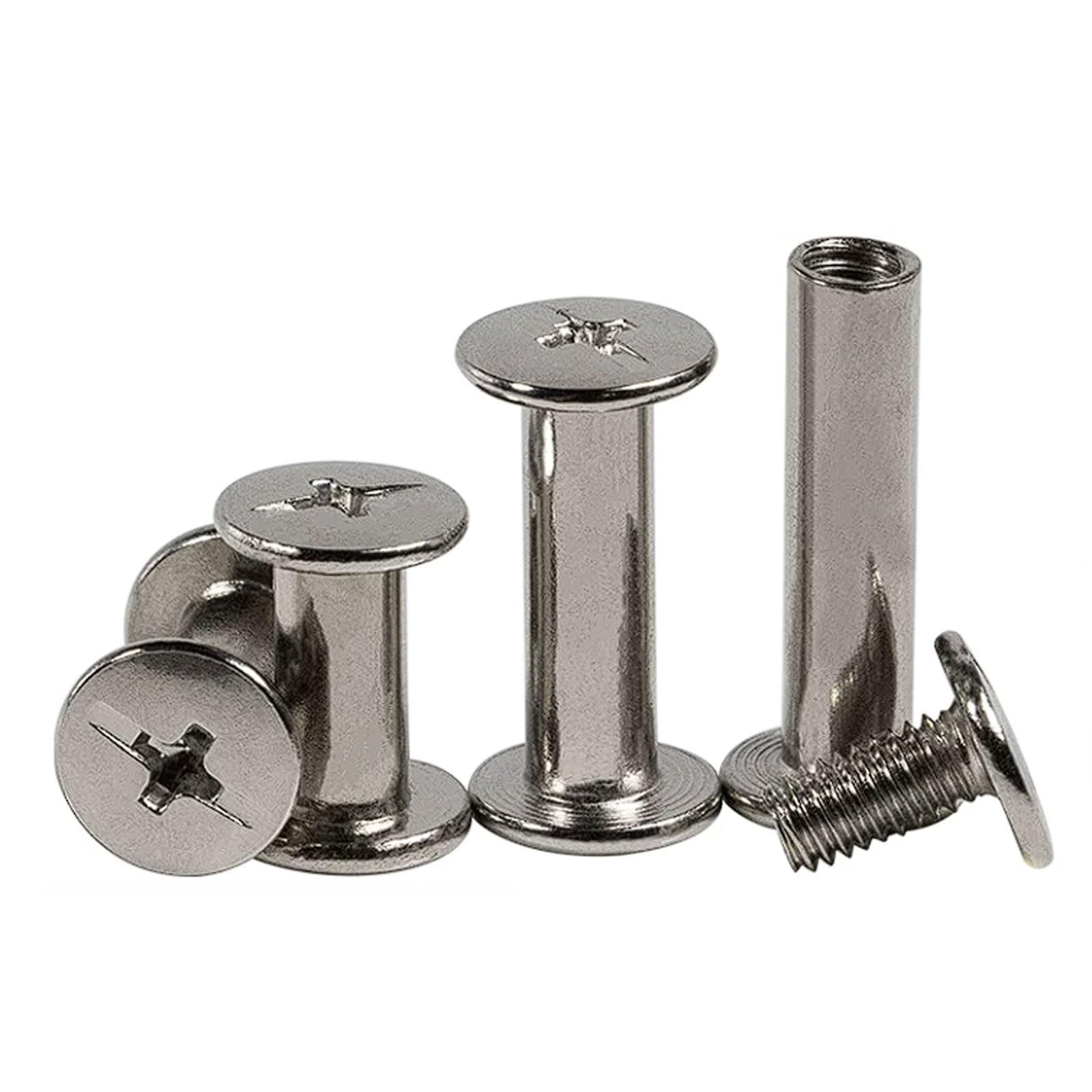Boulons à tête cruciforme M4x35mm en nickel avec vis à bout combiné pour reliure de menu