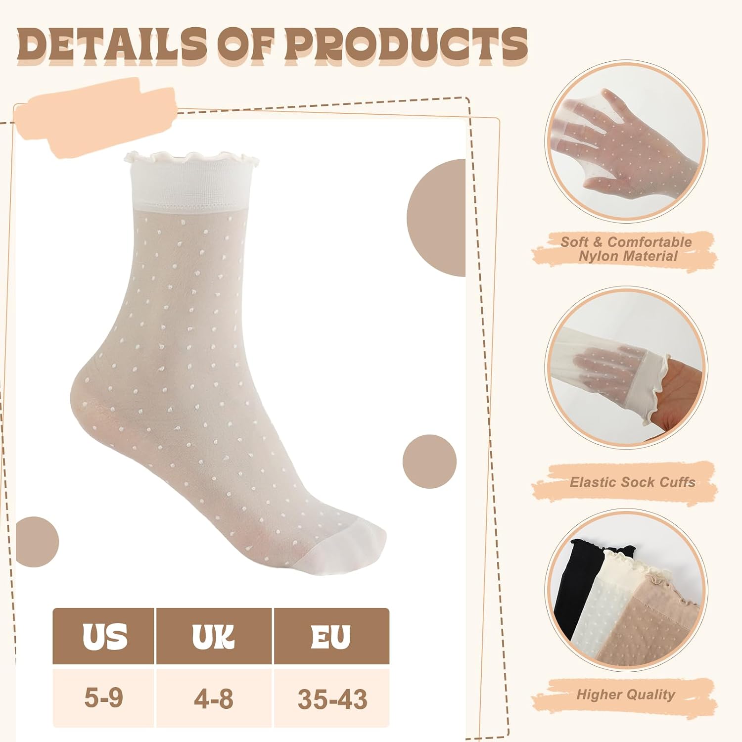15 Pairs Women Sheer Ruffle Socks Summer Cool See Through Thin Stockings Frilly Lace Ankle Socks for Women
