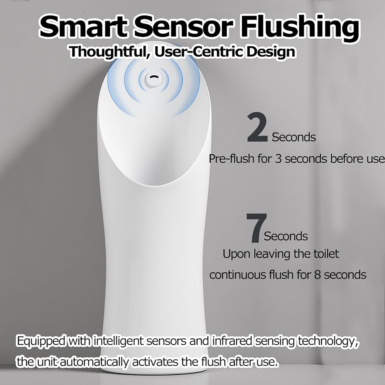 Ceramic Urinals for Men with Automatic Induction Flush, Floor-Standing Mens Urinal with Nano-Glaze Self-Cleaning Surface, for Home Bathroom, Hotel and Commercial Use(Gray)