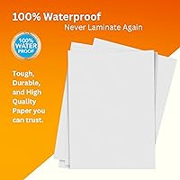 Vista 6 de TerraSlate Papel impermeable de 8 milésimas de pulgada de grosor de 11 x 17 pulgadas, resistente a la intemperie, a prueba de rasgaduras, compatible