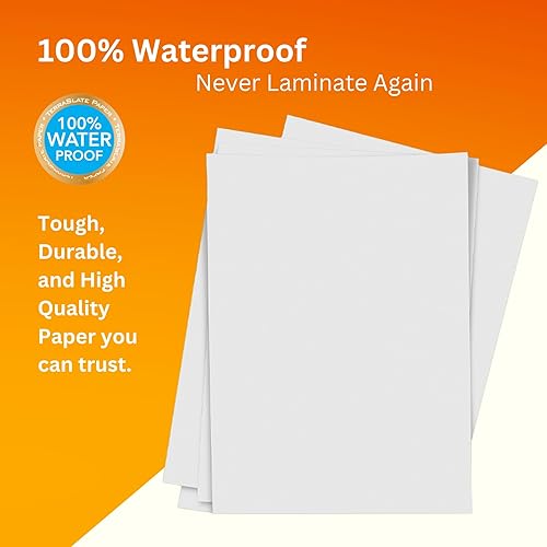 Miniatura 6 de TerraSlate Papel impermeable de 8 milésimas de pulgada de grosor de 11 x 17 pulgadas, resistente a la intemperie, a prueba de rasgaduras, compatible