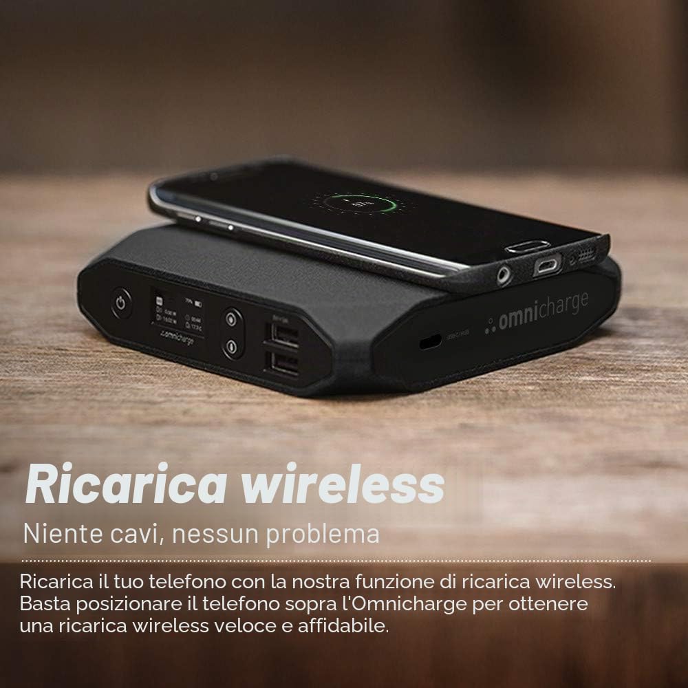Omni 20c+ Power Bank - 20000mah 100W USB-C/Wireless di Omnicharge per laptop USB-C MacBook iPad Smartphone