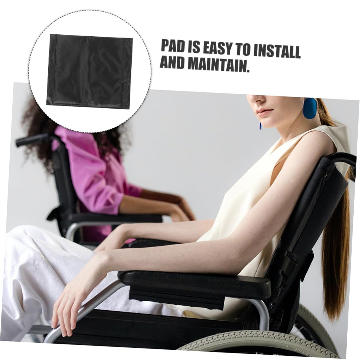 POPETPOP 2 Cojines para Silla de Ruedas Funda Protectora, Acolchado Transpirable Antideslizante de Tela Oxford Reforzada, Fácil Instalación para Uso Diario en Movilidad