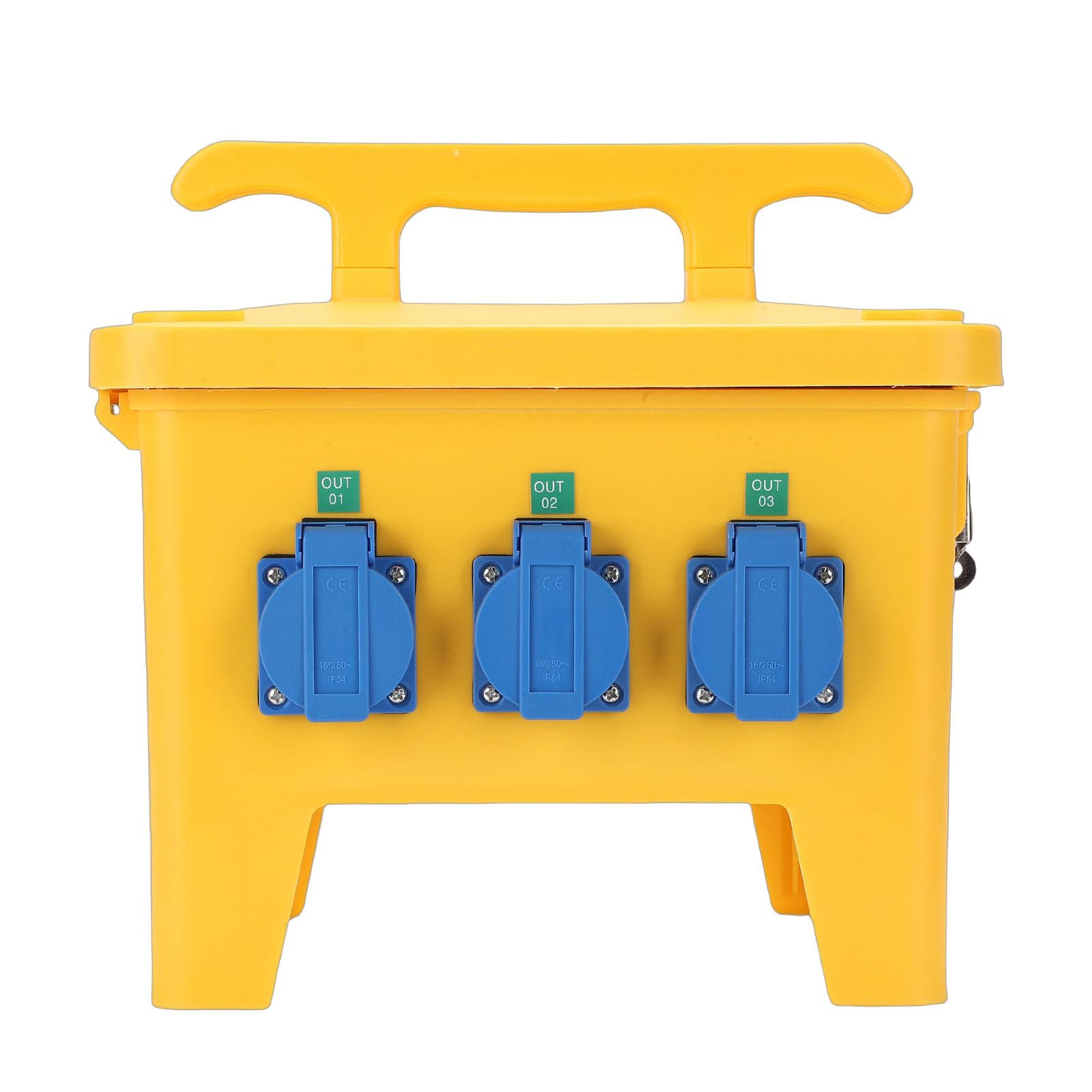 Generic Scatola di Distribuzione Dell'energia Scatola Elettrica Portatile Impermeabile 16A con 6 Prese per Cantiere, Giardino, Robusta di Distribuzione Dell'energia Portatile in ABS per Uso Esterno