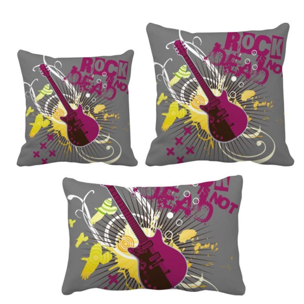 DIYthinker Rock Music - Set di cuscini decorativi per la casa e il divano