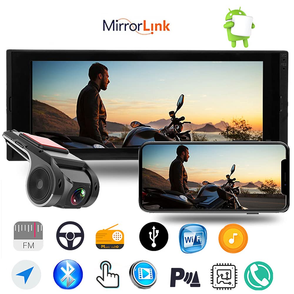 NC 1 Din Car Android Multimedia Player 6.9 Inch Touch Screen Bluetooth Autoradio Stereo Video GPS WiFi Universal 1din Auto Radio with ADAS USB DVR