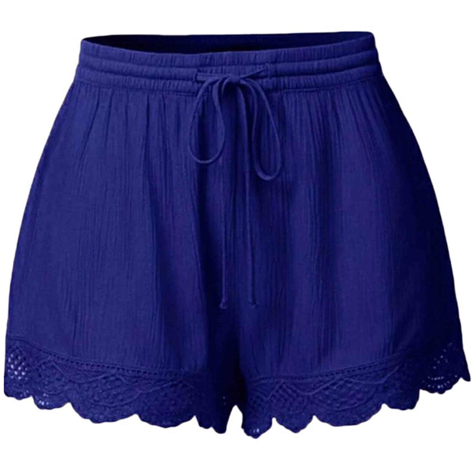 Shorts For Women Casual Elastic Waist Drawstring Yoga Shorts Comfortable Lace Trim Beach Shorts Women's Beach Shorts