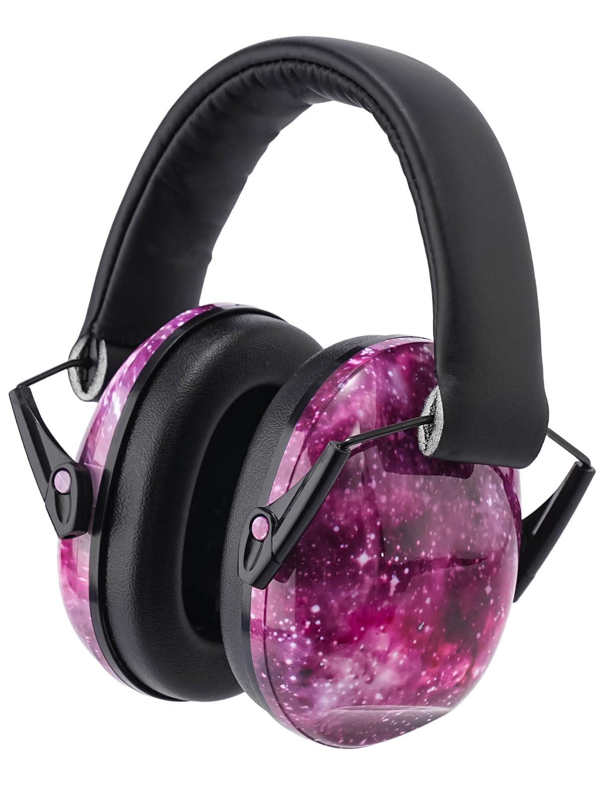 ZHONYEE Kids Noise Cancelling Earmuffs, 25-30dB Noise Reduction Hearing Protection for Children, Adjustable Headband for Autism Sensory Needs, for Concerts Fireworks Travel Study(Purple Starry Sky)