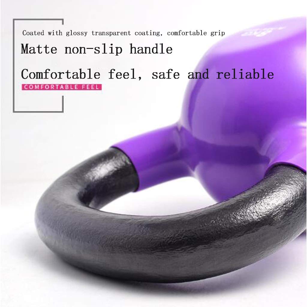 Małe hantle Kettlebells, żeliwna waga Kettlebell, kolorowe winylowe dzwonki do czajników do treningu całego ciała i treningu siłowego, hantle fitness 2 kg-28 kg (12 kg)