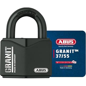 ABUS Granite 37/55 SZP Padlock Premium Lock for Highest Stresses - Security Level 10 - incl. 2 keys and security card - black