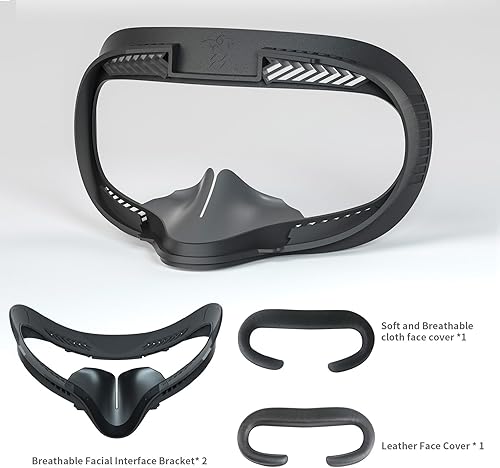 Miniatura 7 de Face Pad & Face Cover Cushion Replacement Compatible with OculusMeta Quest 2 Accessories, 2 PCS Facial Interface Frame with Anti-Leakage Nose Pad, 2