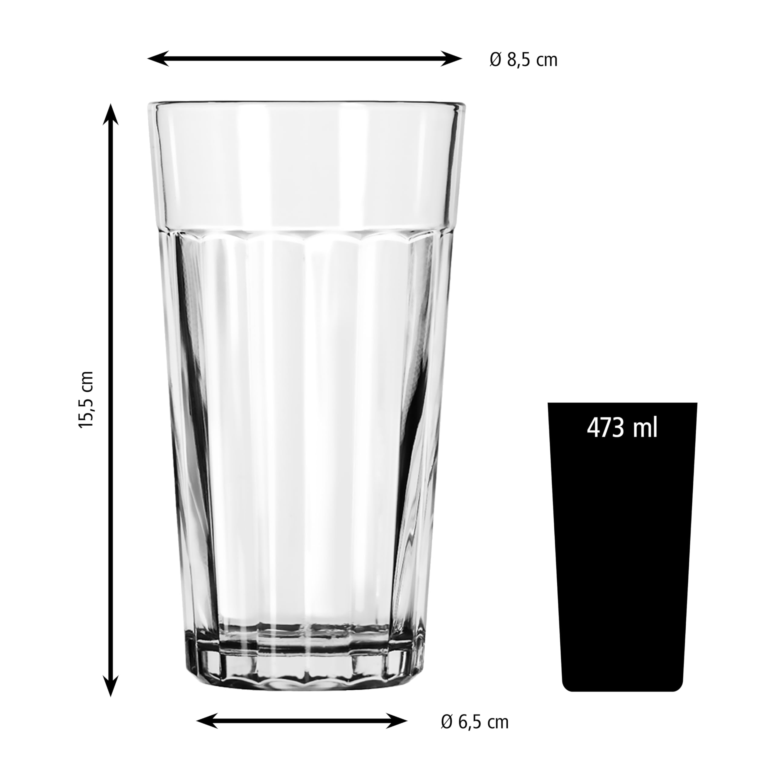 LIBBEY 70661 Cooler/Trinkglas "PANELED TUMBLERS", 473 ml, 36er Set