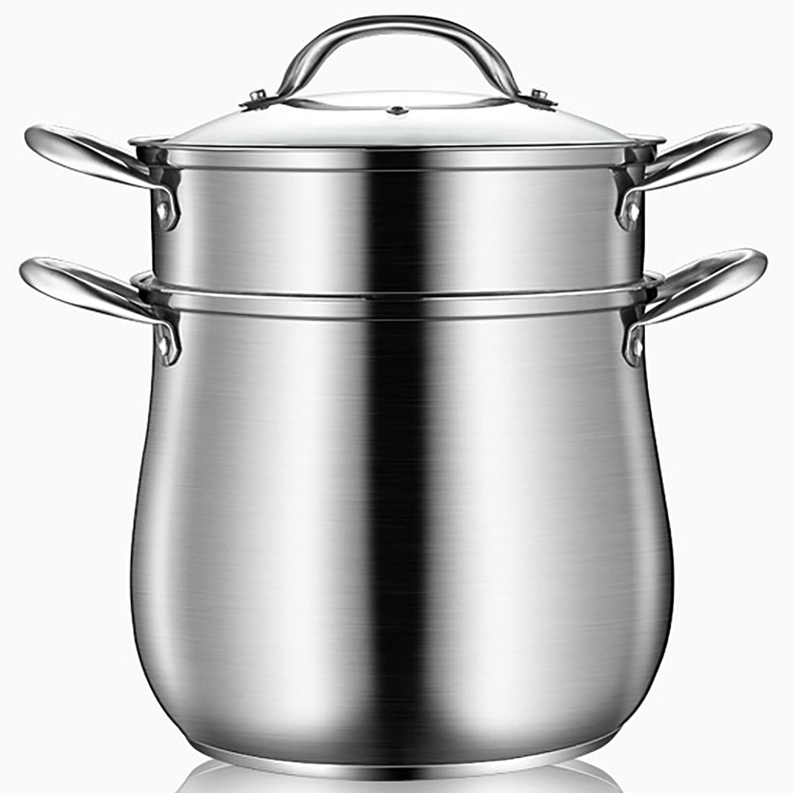 GTHTUHFD Stainless Steel Steamer Pot With Lid, Large Capacity Soup Pot For Stewing & Boiling,22Cm,22Cm (Size_Name Gold),size_name-Gold