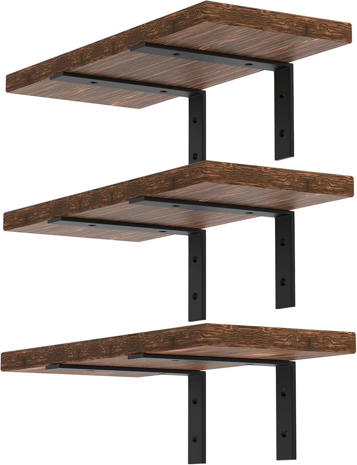 WEKIS Black Shelf Bracket 12 Inch L Floating Shelf Bracket