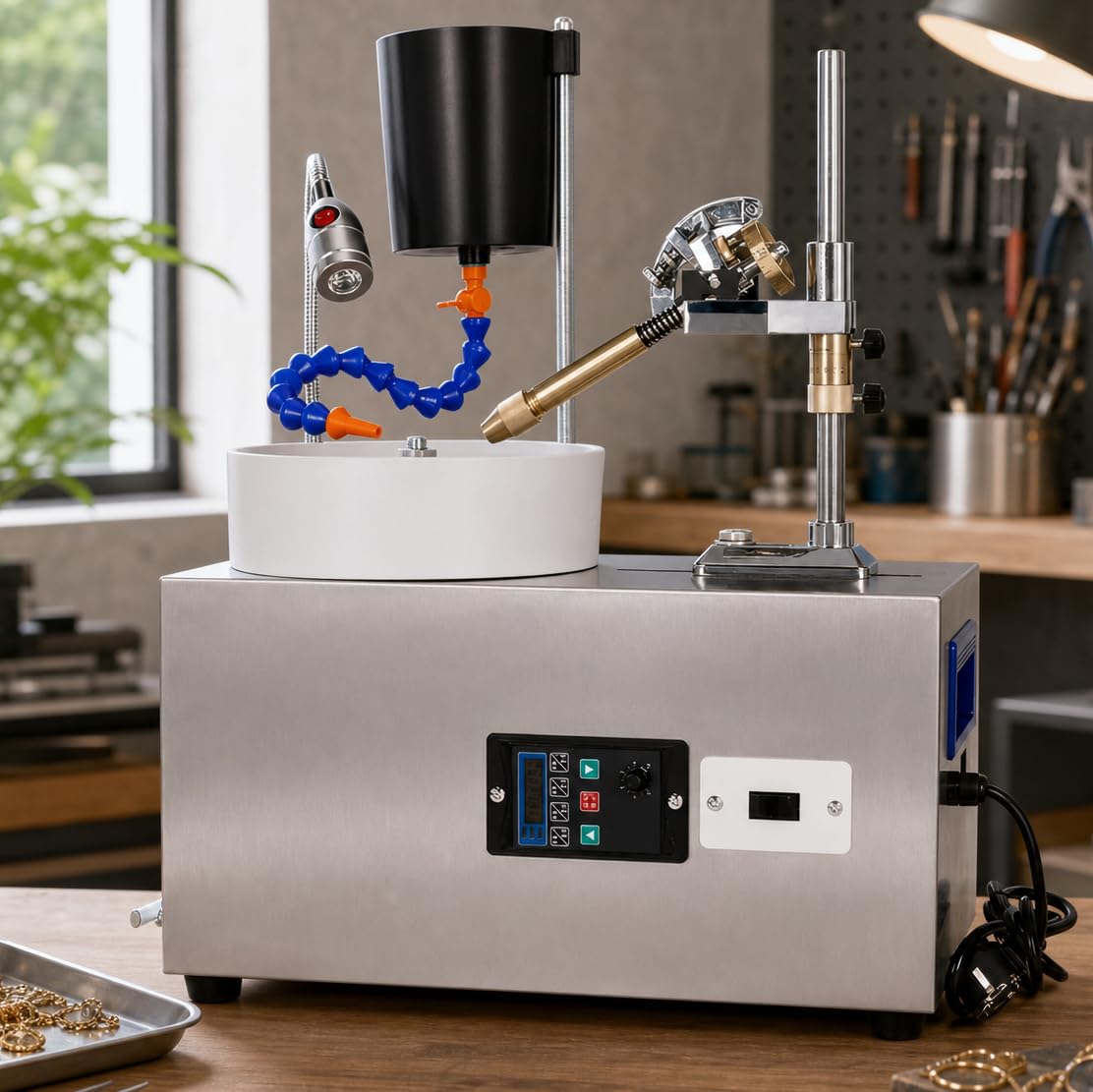 GmhXylophyte Gem Faceting Machine, 180w Jade Grinding Polishing Machine With Precise Mechanical Manipulator & Scale, 0-3000rpm Adjustable Speed, For Gem Jade Stone Crystal
