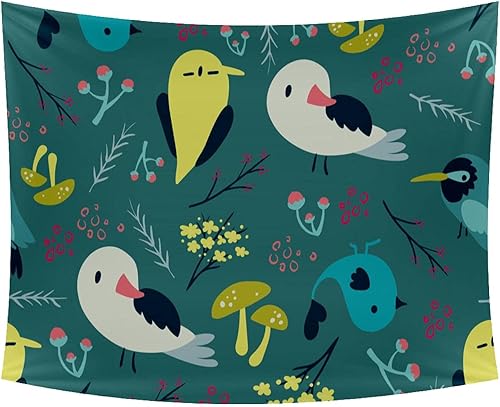 Abstract Birds Tapestry Wall Hanging Dorm Living Room Bedroom Decor