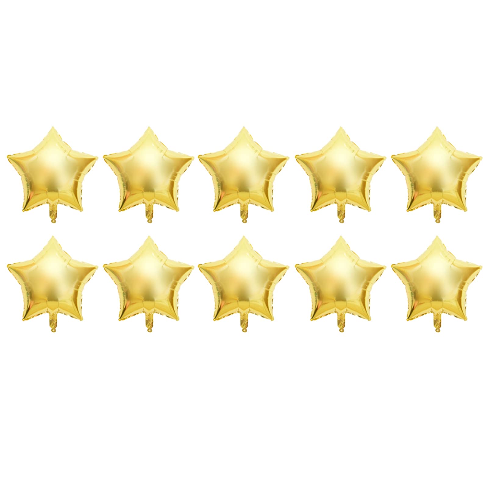 aqxreight 10pcs 10" Five Star Aluminum Foil Balloons for Party Wedding Birthday Decoration Helium Balloons Silver Balloon (Gold)
