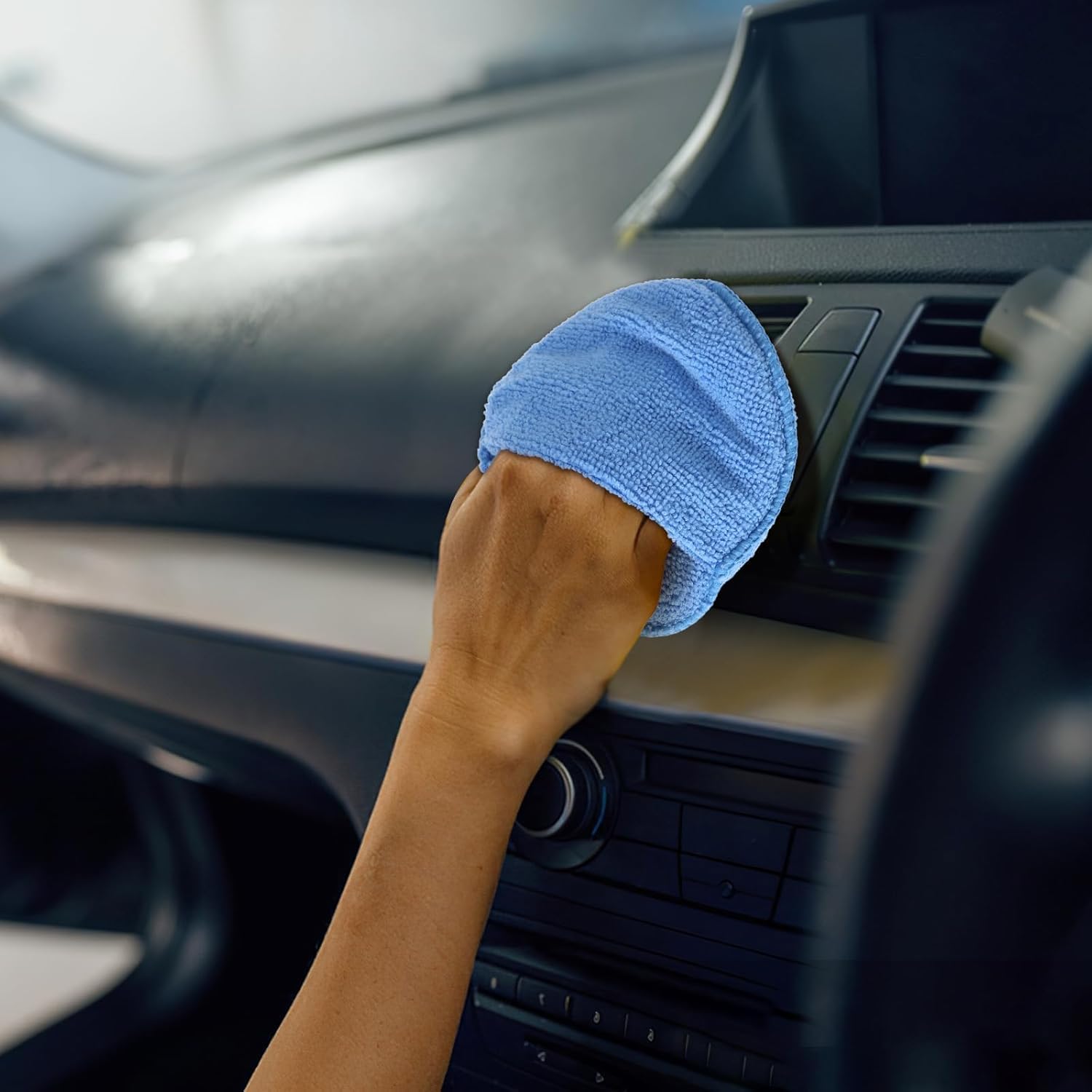 4 Tampons Microfibre Cire Auto - Applicateurs Avec Poche Doigt Pour Voiture Et Bateau