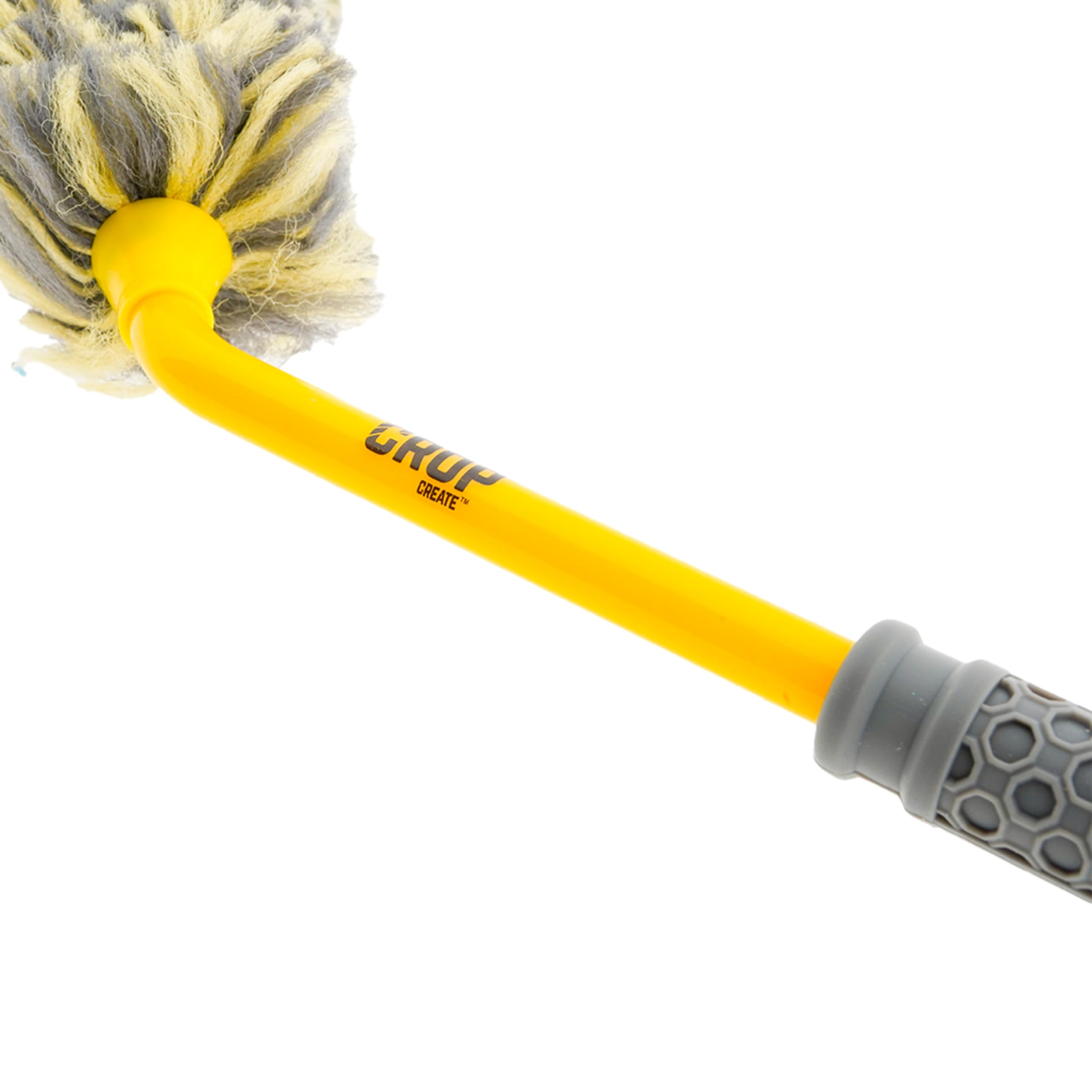 CROP Felgenbürste Mikrofaser Set - Auto Waschbürste für Felgenreiniger - Abgewinkelte Felgen Bürste für Alufelgen - Car Detailing Zubehör