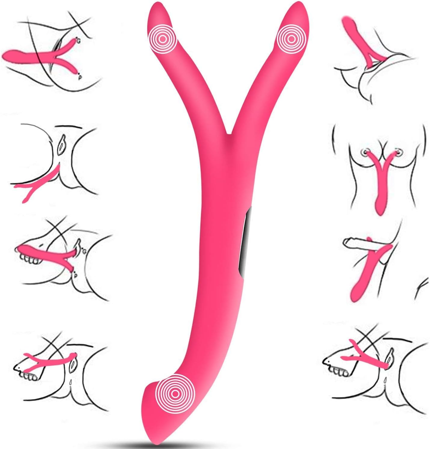 ZJG Mujer Hombre Y Forma Vibrador Multiuso 8 Frecuencia ...