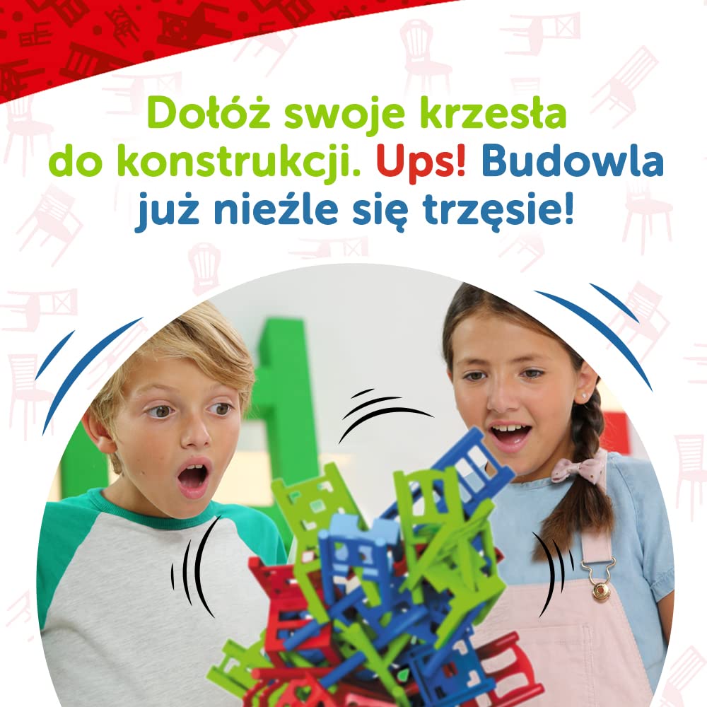 Trefl, Mistakos Krzesła, dla 1-3 osób, Gra Zręcznościowa dla Całej Rodziny, Gra Towarzyska Mistakos Chair, dla Dorosłych i Dzieci od 5 lat