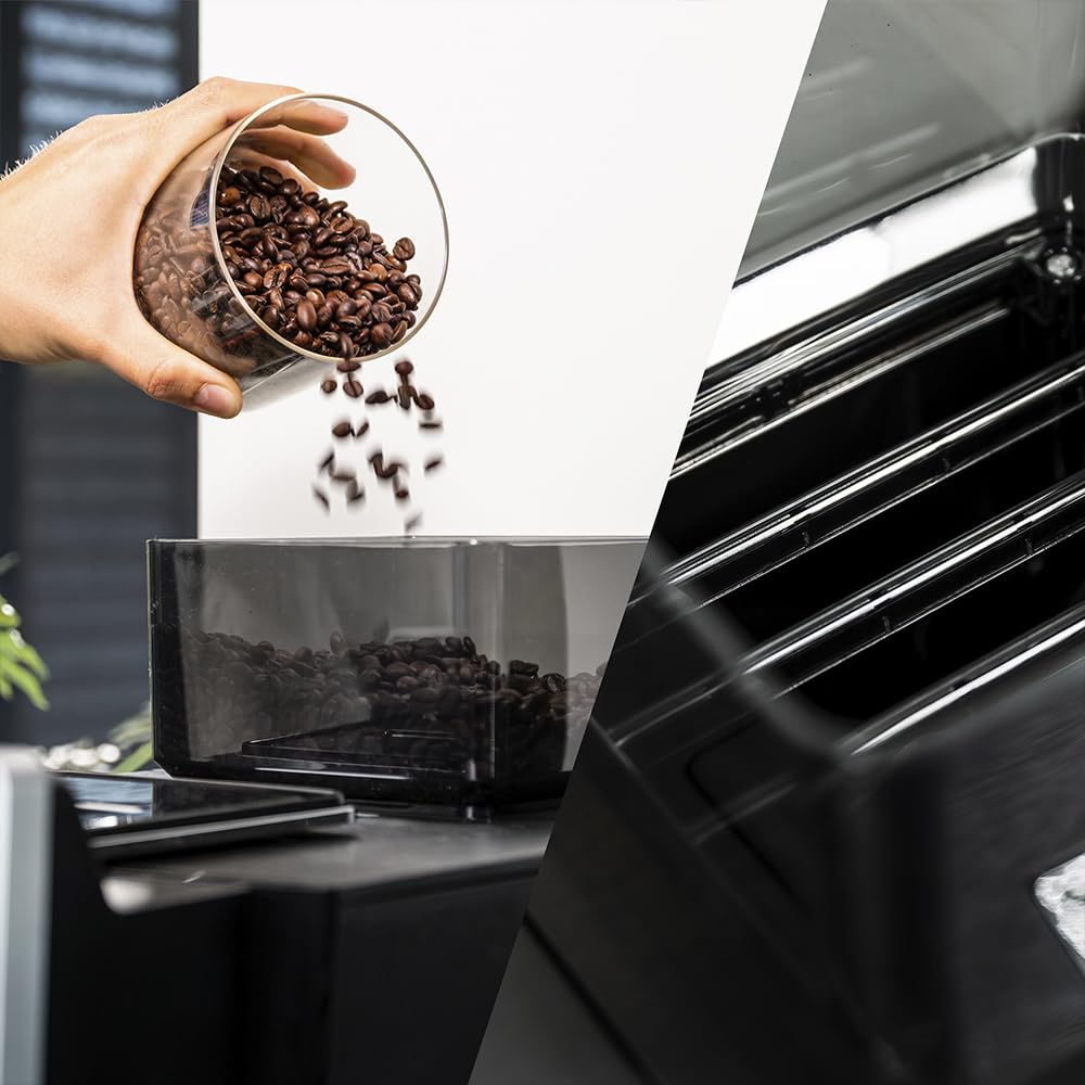 Cecotec Macchina da Caffè Superautomatica Commerciale Cremmaet Coffice. 2900W, schermo tattile, macinatura uniforme, 1 macinino, 26 bevande, serbatoio caffè in grani 1kg, serbatoio acqua 2L