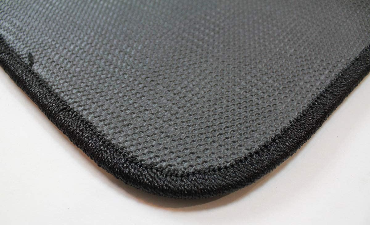 Custom Fit 2 Piece Carpet Front Mats Compatible with 1984-1996 Corvette Coupe with Red C4 Flag Logo - Black