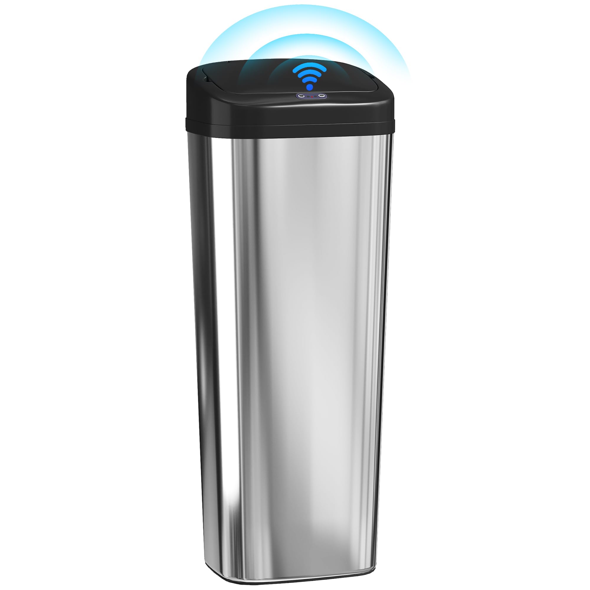 HOMCOM 50L Sensor Bin Automatic Touchless Slim Kitchen Bin Silver Tone