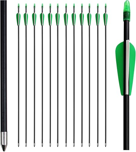 Vista 32 de Flechas de tiro con arco de 28 pulgadas, flechas de práctica para arco recurvo de fibra de vidrio, flechas de entrenamiento para niños, jóvenes