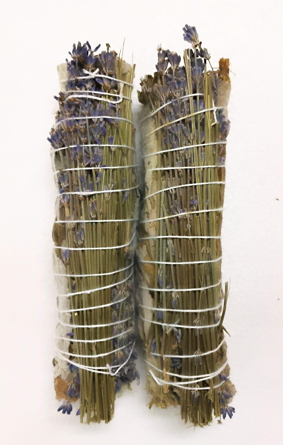 Premium Organic Himalayan White Sage with Lavender Smudge Sticks | Each Length 16 cm, Weight 35-40 gm, One Side Lavender Sticks (5-10 Grams) | Yoga, Meditation, Reiki, Aromatherapy| (2)