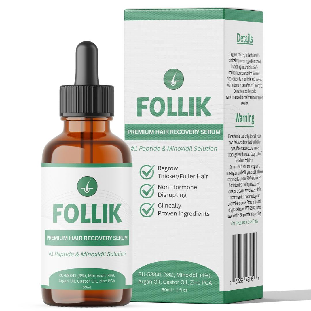 Amazon.com : FOLLIK RU58841 + MINOXIDIL (60ml) - DHT Blocking