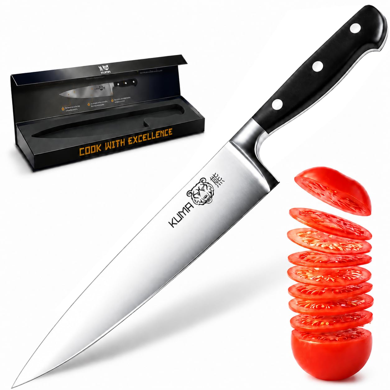 KUMAです Amazon.com: KUMA 8 Inch Chef Knife, Razor Sharp Stainless Steel