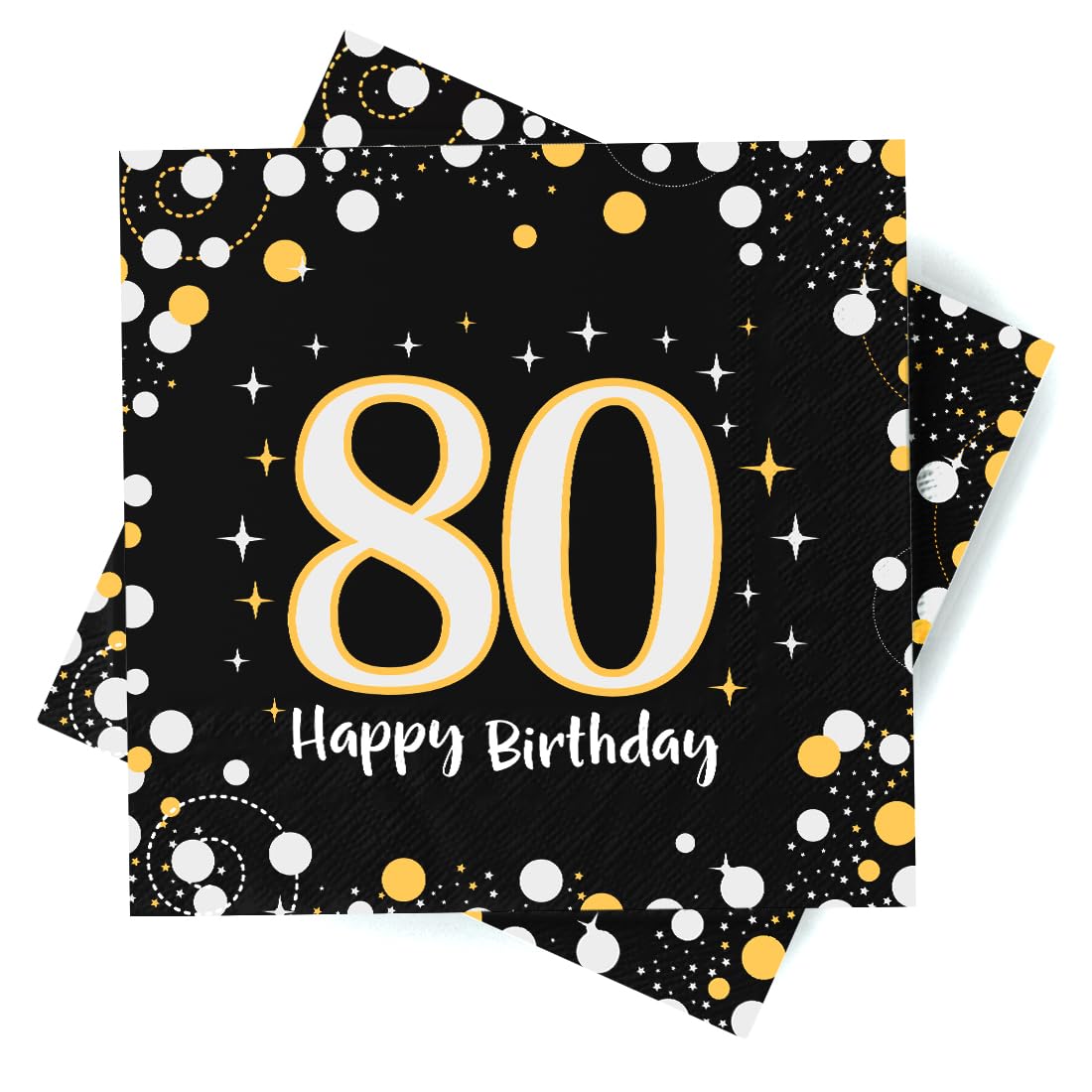 Servietten 80. Geburtstag, 30 Stück Serviette 80 Geburtstagdeko Mann, Deko 80. Geburtstag Mann Frau, Happy Birthday 80 Servietten Tischdekoration, 3-Lagig Geburtstagsdeko Servietten