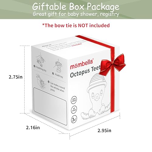 Miniatura 8 de Mombella Mordedor de pulpo para bebés de 3 meses en adelante, juguete de dentición infantil de silicona suave, masticable funcional para calmar las