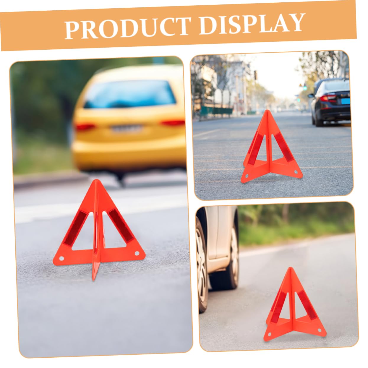 Gatuida Segnale di Avvertimento per Auto Triangoli di Sicurezza Kit di Sicurezza del Veicolo Triangolo di Avvertimento per Auto Triangoli Lungo La Strada Catarifrangenti per Il