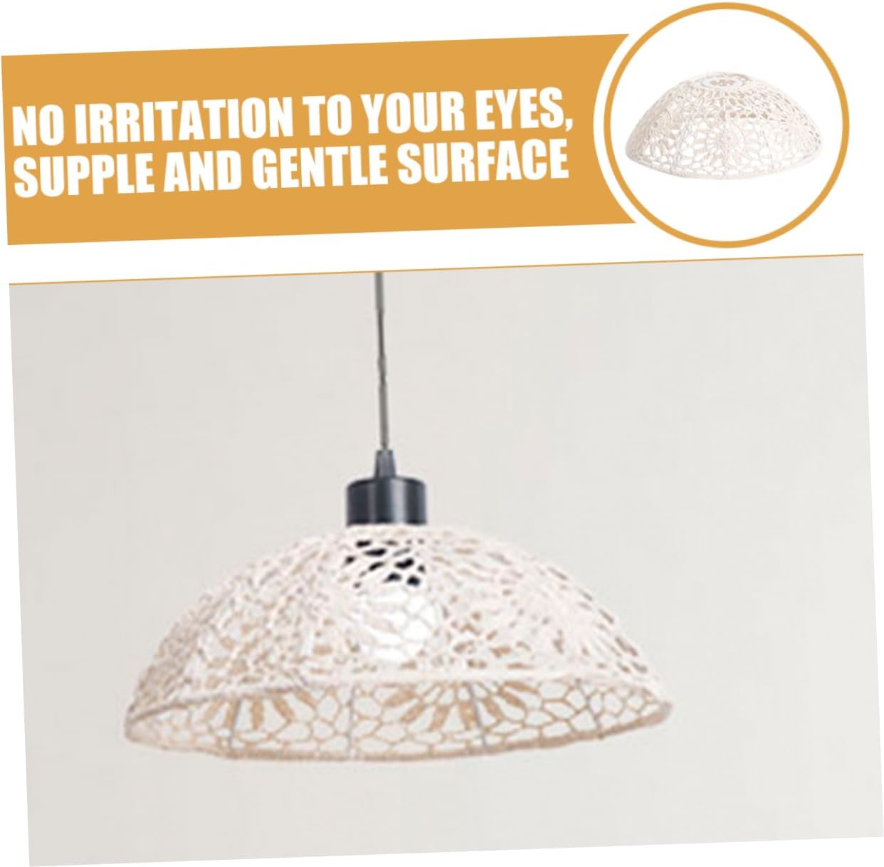 ABOOFAN Rustic Woven Lamp Shade Handmade Cotton Rope Pendant Light for Living Room Bedroom Study Home Decor Compatible