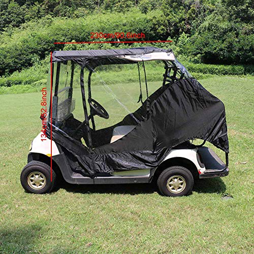Carrinho de golfe para 2 passageiros, à prova d'água, portátil, transparente, transparente, capa de