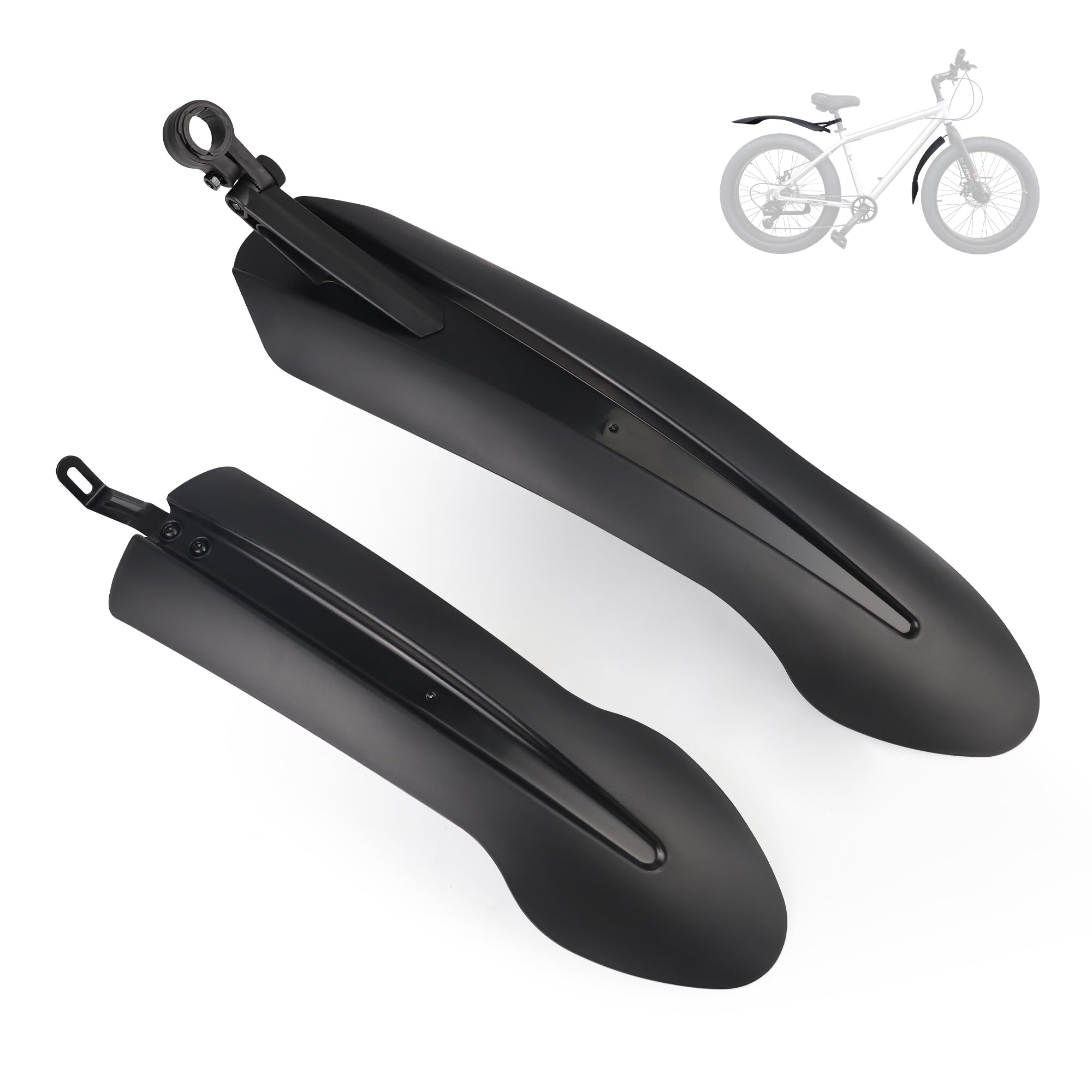 ZUKKA Fahrrad Schutzblech Set-Vorne und Hinten 26/27,5 Zoll x4.0 inch Fat Tire Mud Guards Kotflügel für fette Reifen, Mountainbike Sport & Freizeit