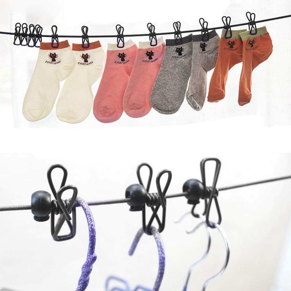 kuou 1 Pack Portable Clothesline, Elastic Clothesline Travel Washing Line Adjustable Retractable