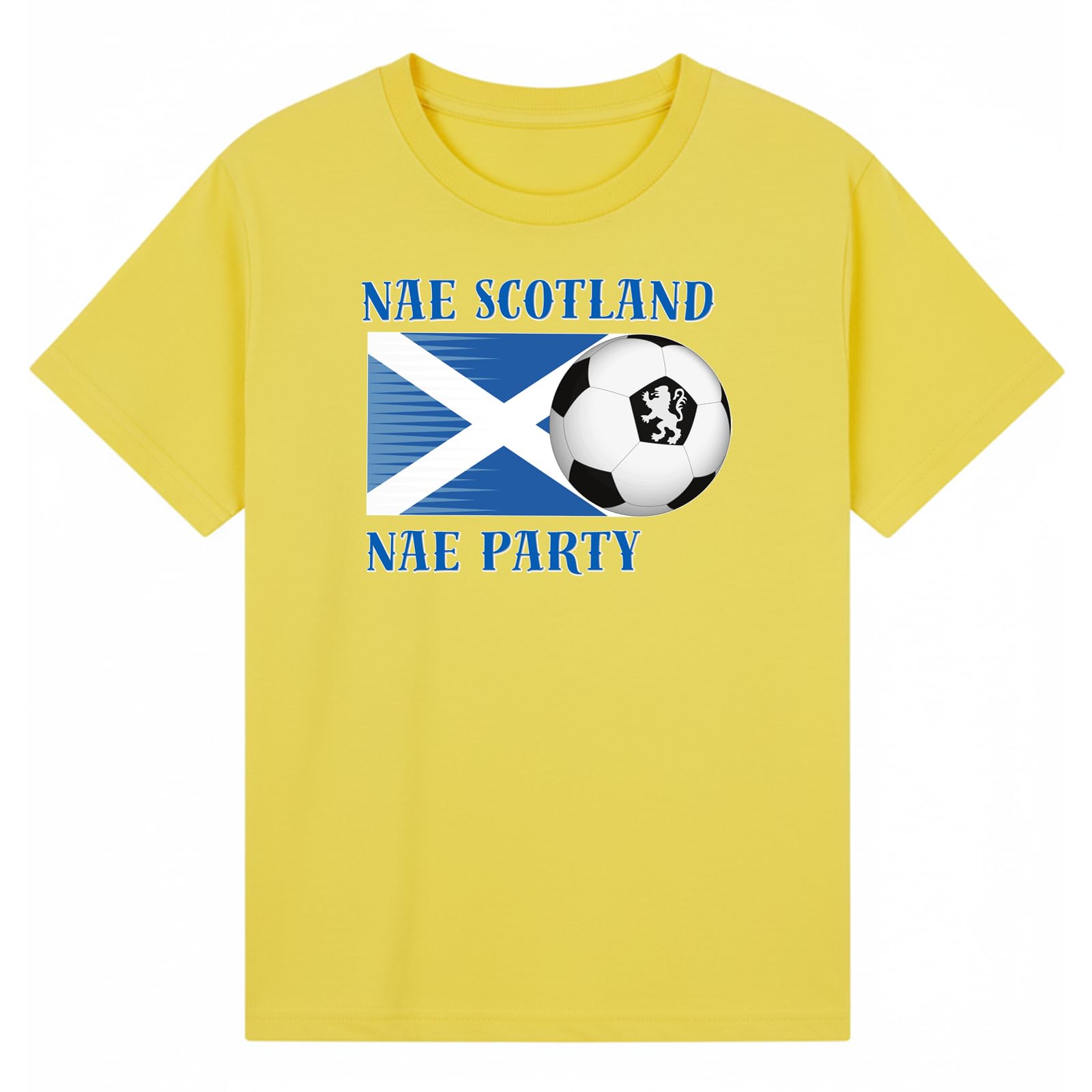 Nae Scotland Nae Party Sports Football Girls Graphic T-Shirt Retro Novelty Soccer Fan Tee Scottish Heritage Sportswear Apparel Yellow 3-4Y