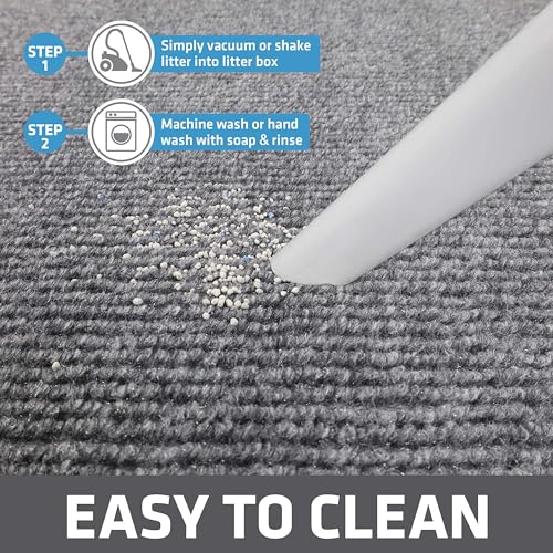 Image of Drymate Cat Litter Box Mat, Litter Trapping Mat, Waterproof, Urine-Proof, Absorbent, Machine Washable, Soft on Paws, Contains Mess, Protects Floors, Kitten Supplies, Grey, 20x28