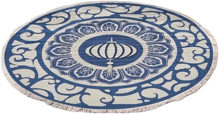120 * 120 cm European Ethnic Style Home Bedroom, Living Room, Study, Entrance mat, Computer Chair mat, Circular Carpet(Y-H14,Diameter 60cm)