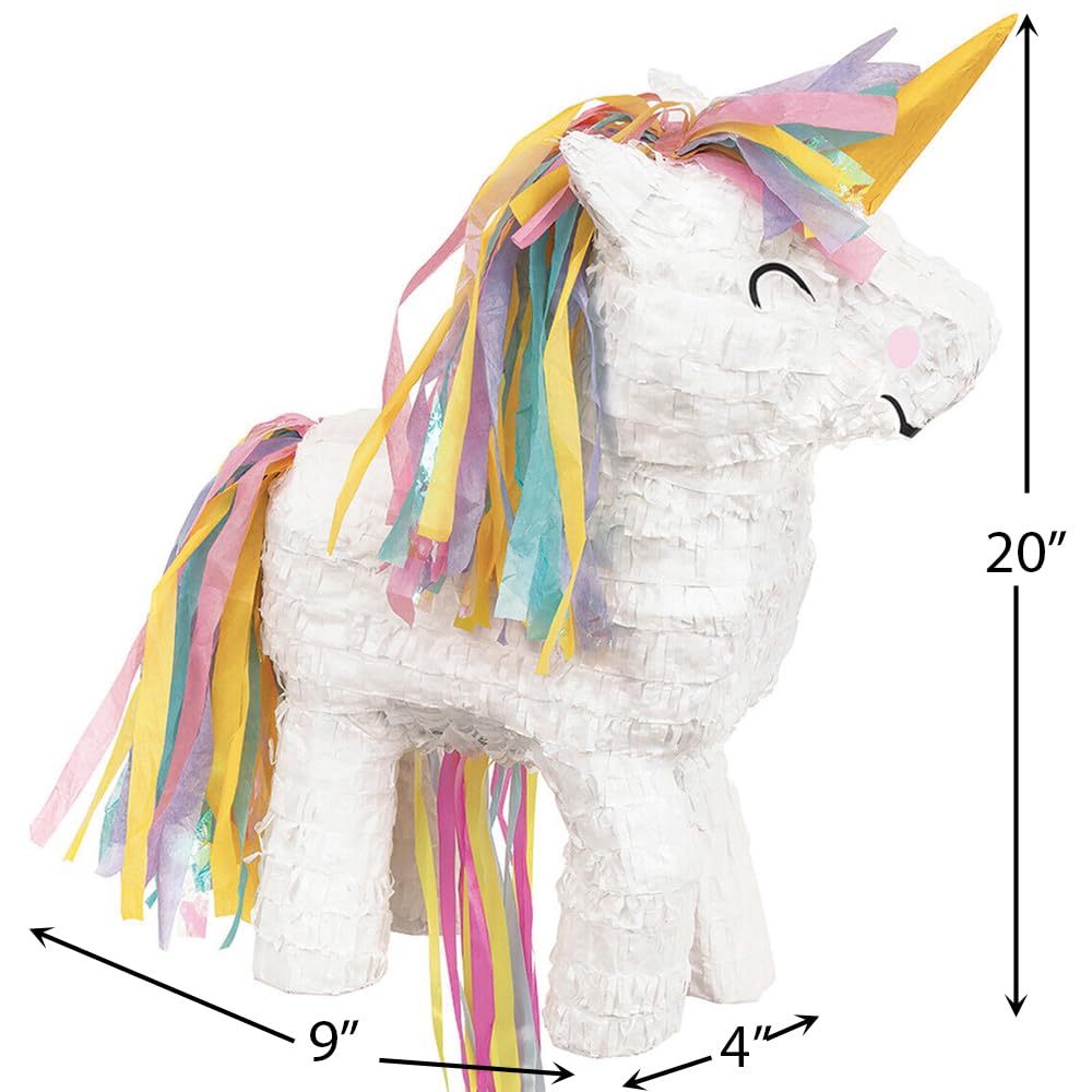 Unique Vibrant Rainbow Unicorn 3D Pull Pinata - Perfect for Birthdays & All Ages