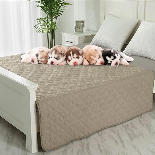 Mantas para proteger el sofá, funda impermeable para cama de perro, manta protectora de muebles (beige + arena, 52 x 82 pulgadas)