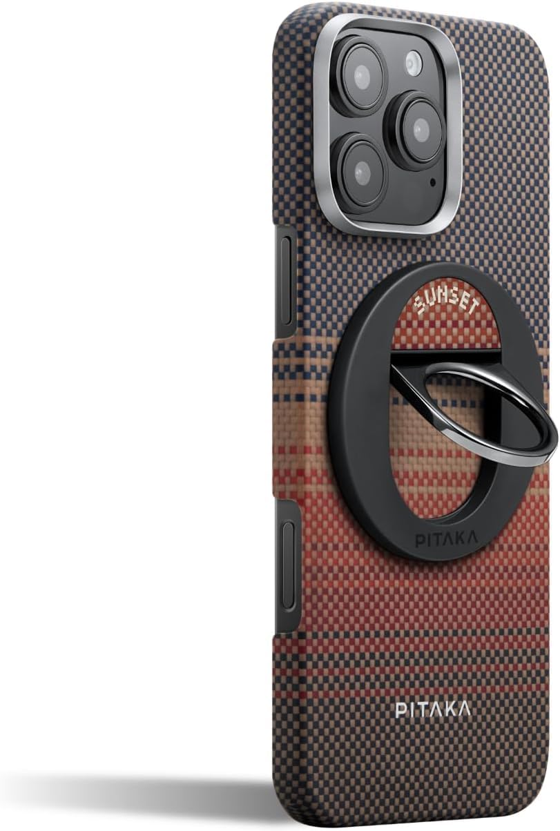 for iPhone 16 Pro Max &16 Pro Case With Grip 3, Thin & Light Case iPhone 16 Pro Max &16 Pro Case with a Magnetic Grip Caseless Feel, 1500D Aramid Fiber Woven (Sunset, 16 Pro Max 6.9")