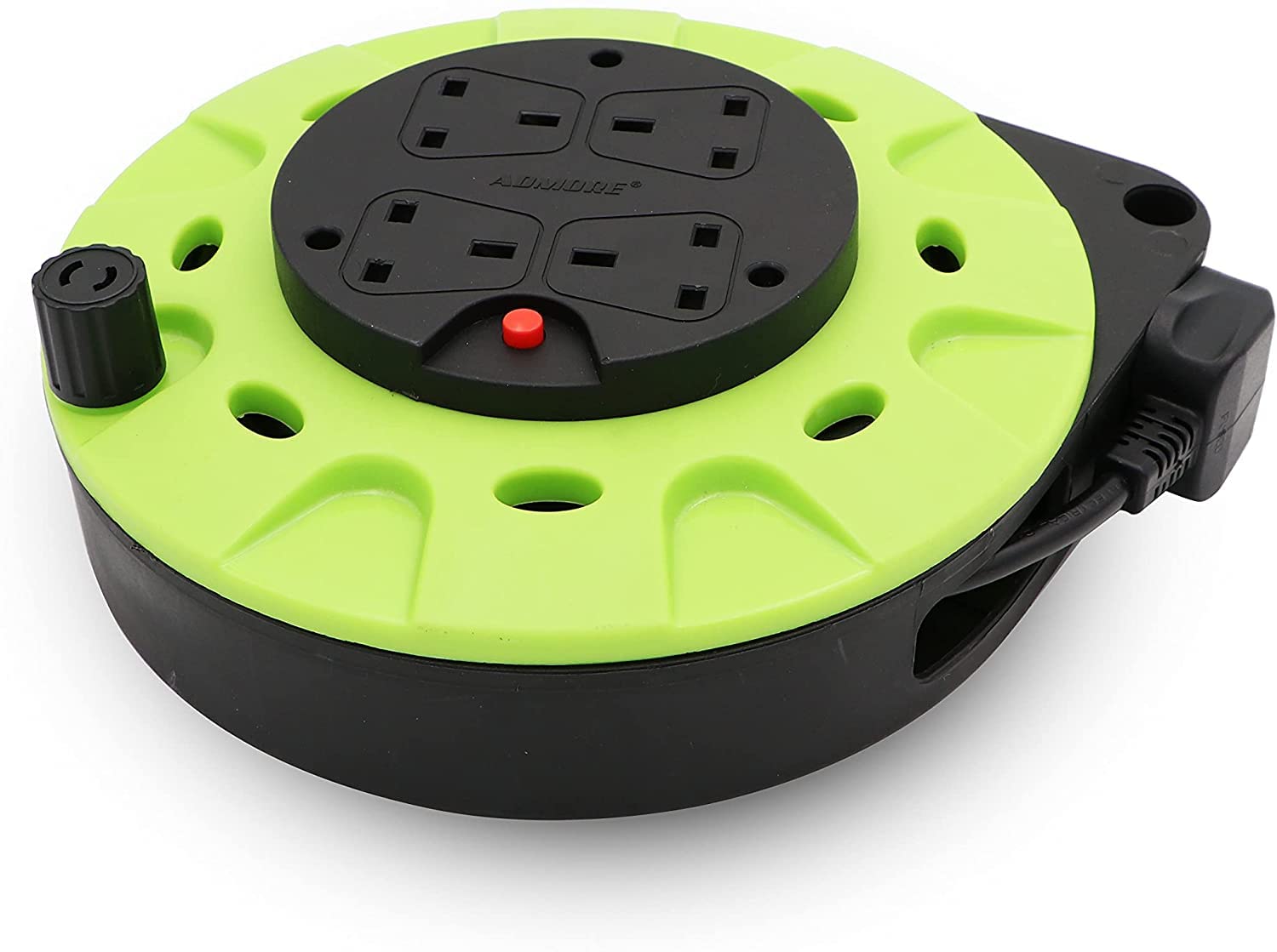 Buy ADMORE England Green & Black 10 meters Power Extension Reel With 4